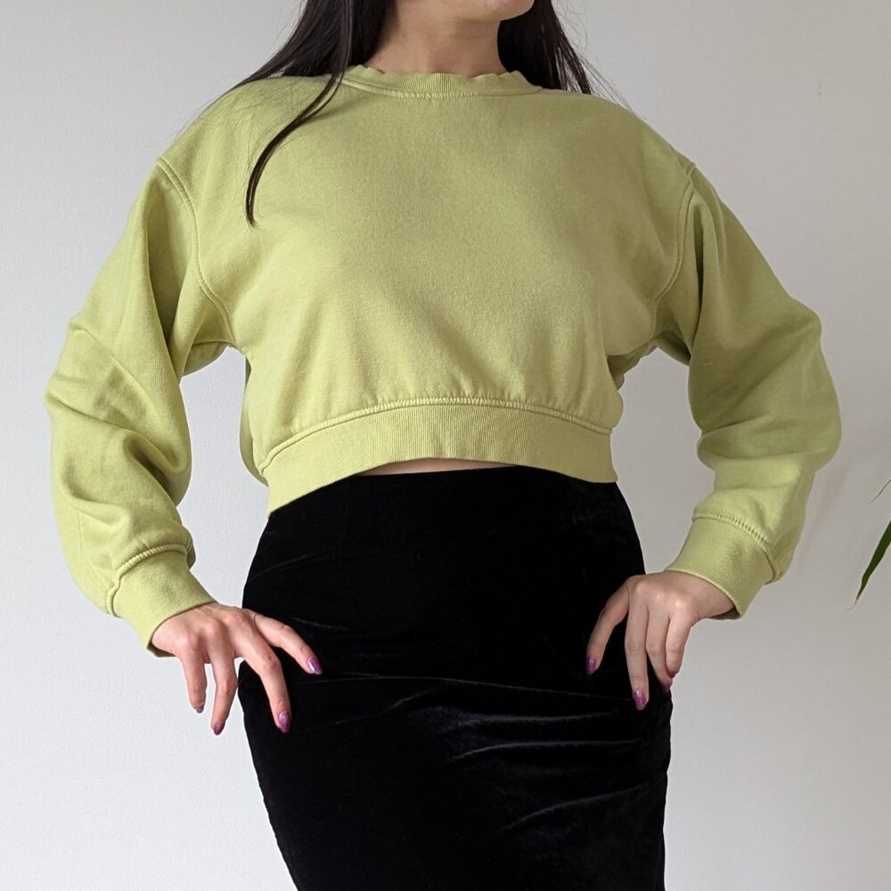 Zara Light Green Cropped Sweater